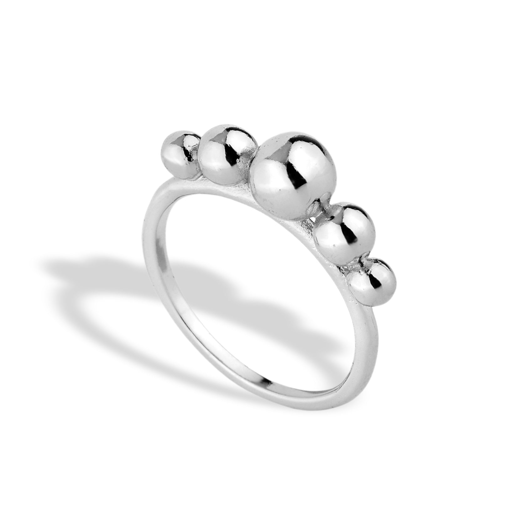 Anel Feminino Bolas Banhado em Ouro 18K
