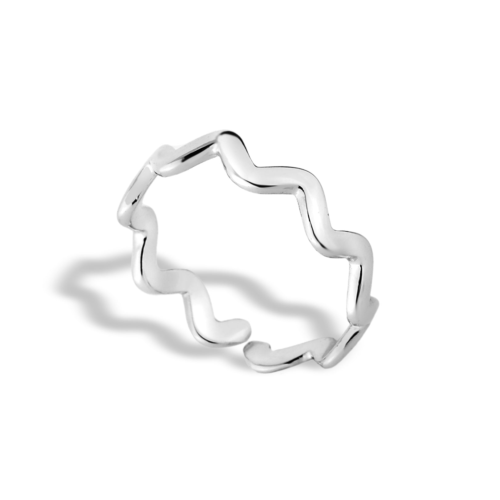 Anel Feminino Ondas Banhado em Ouro 18K