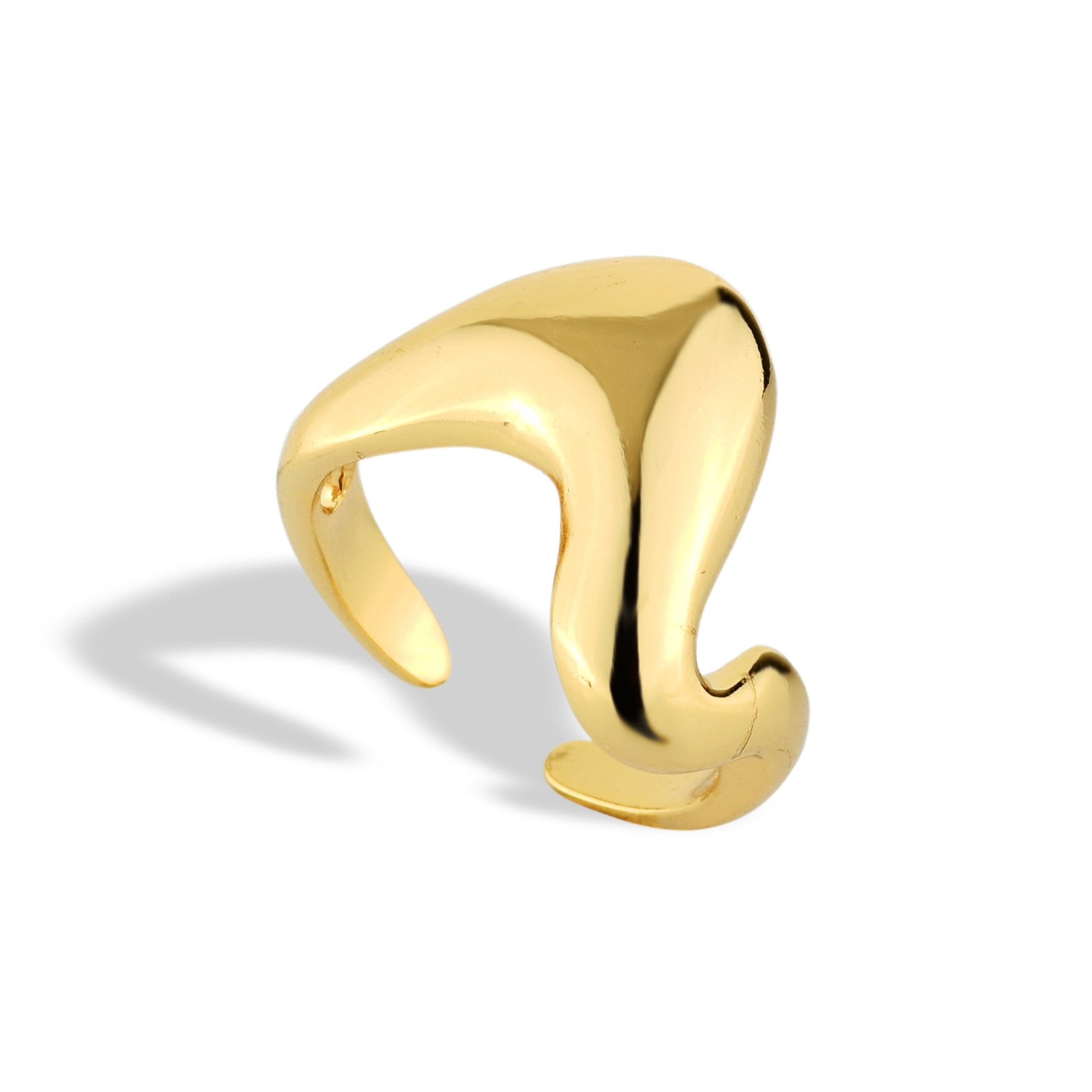 Anel Feminino Onda Banhado em Ouro 18K