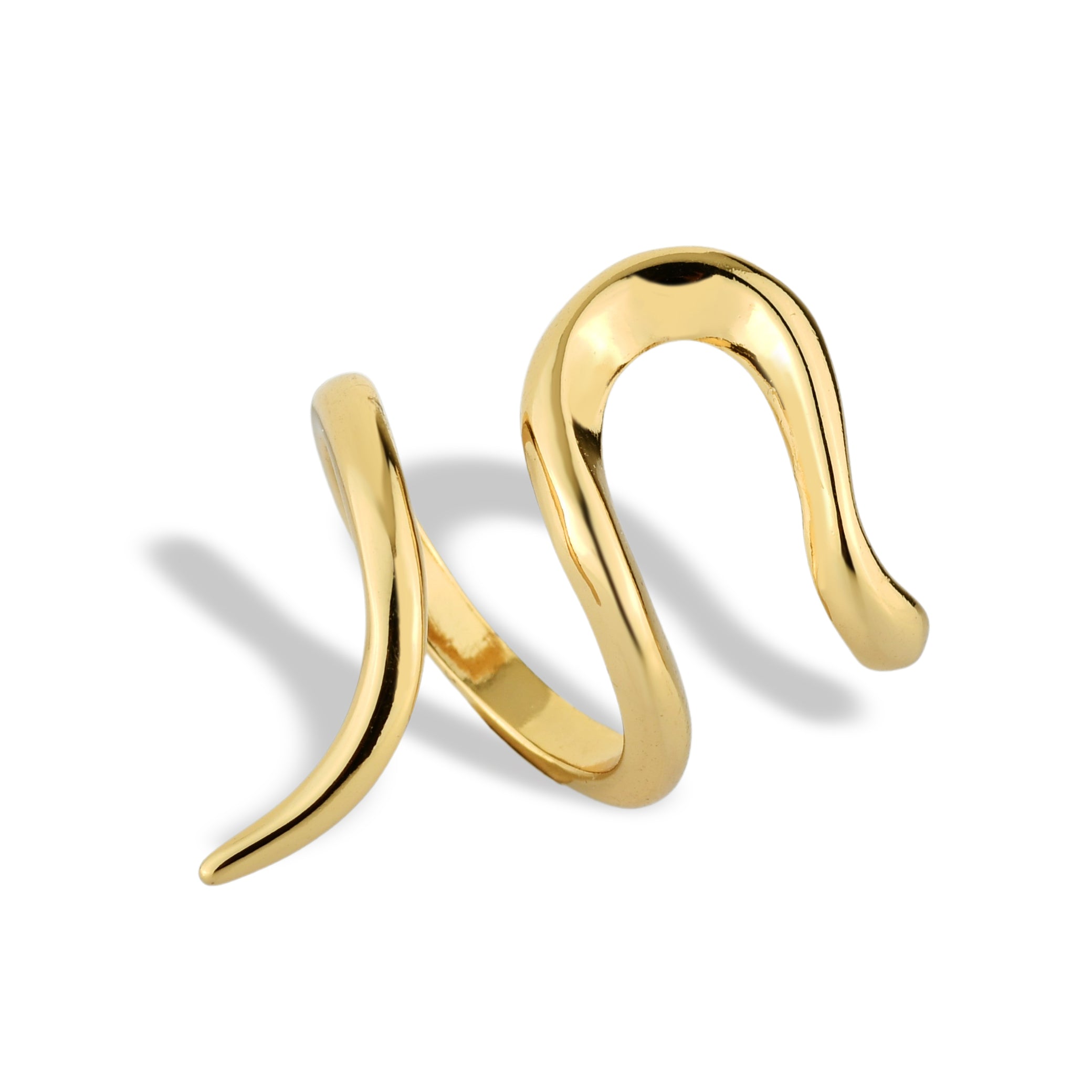 Anel Feminino Cobra Banhado em Ouro 18K