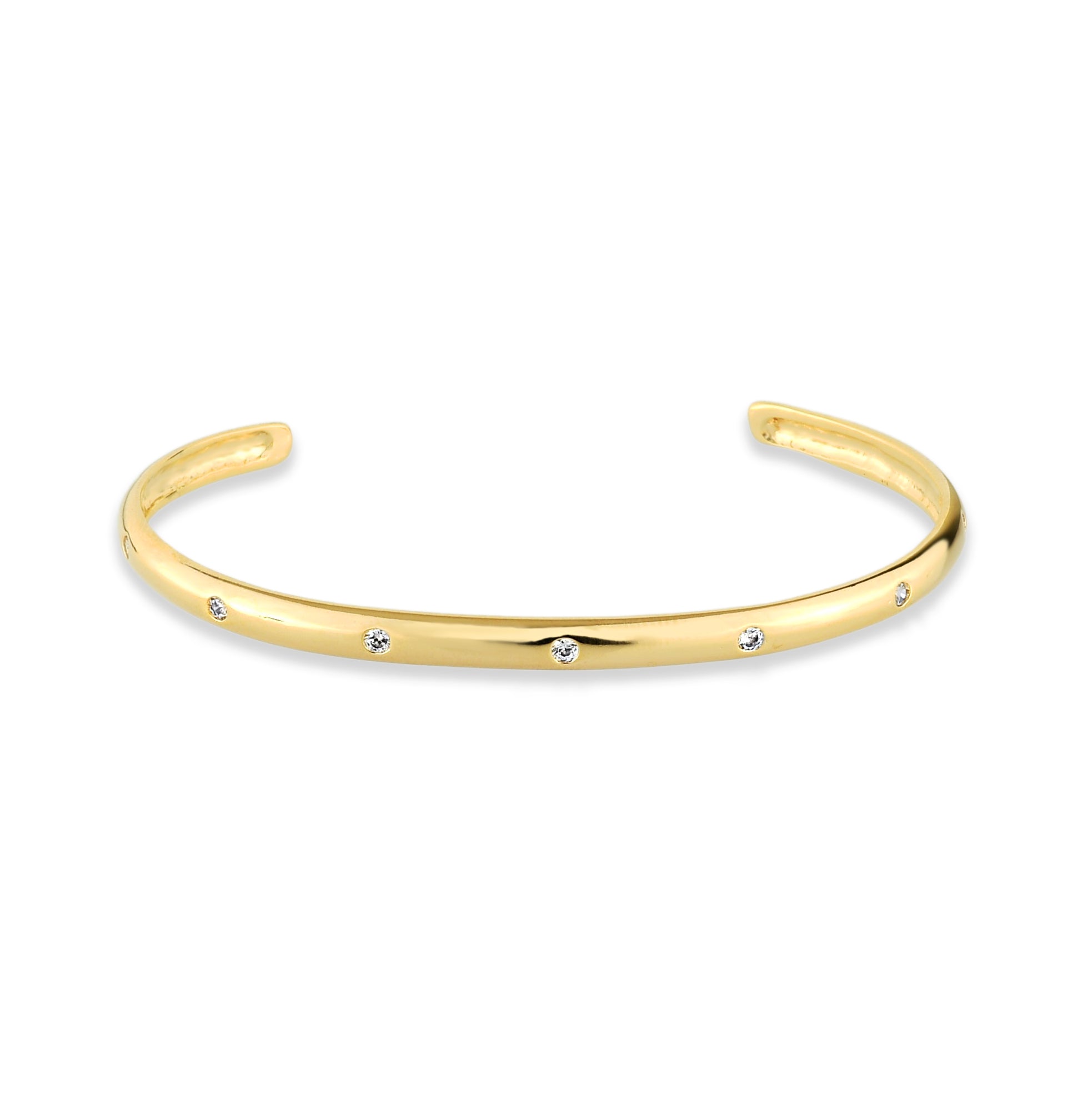 Bracelete Feminino Clássico Cravejado com Zircônias Banhado em Ouro 18K