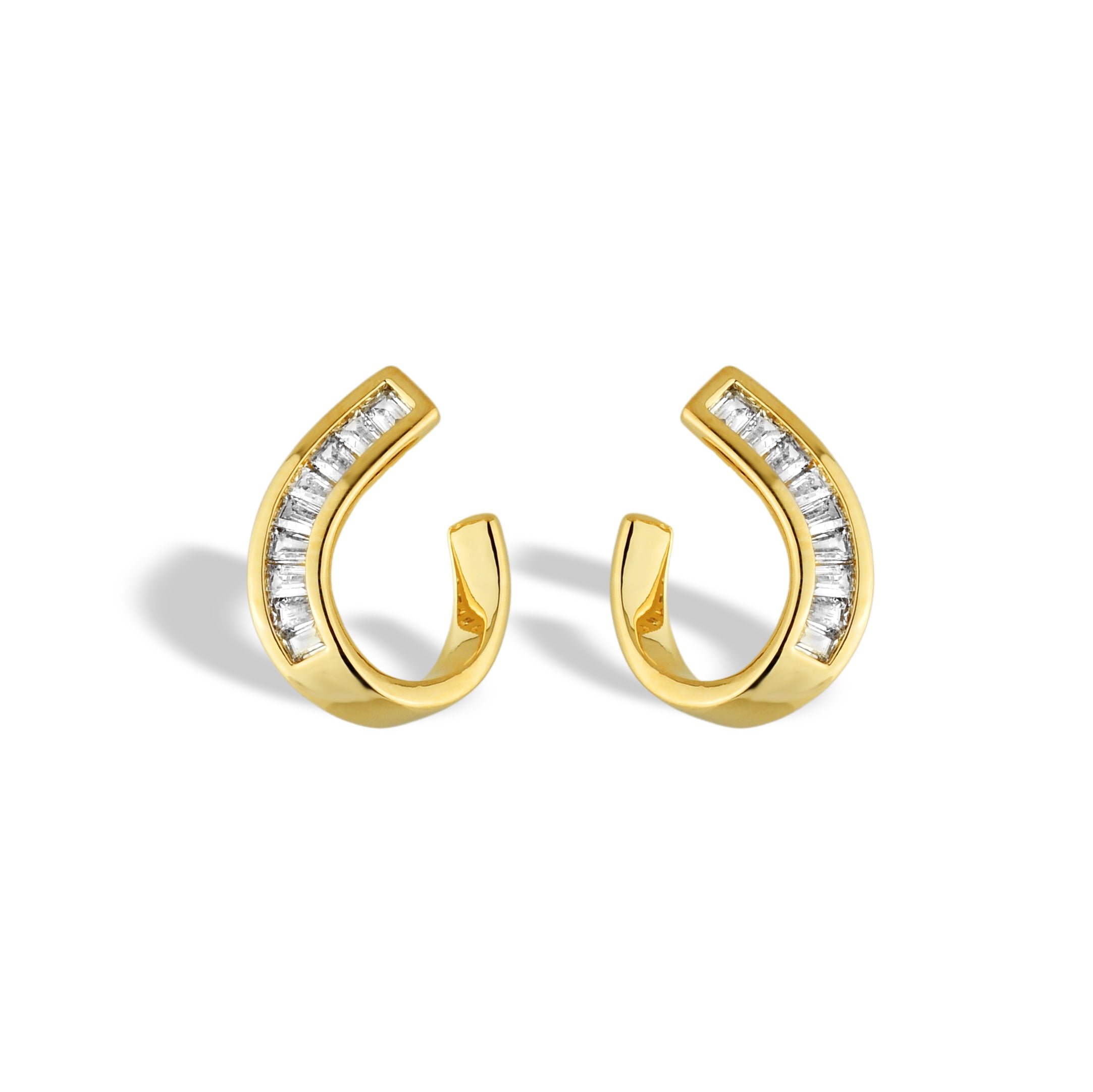 Brinco Feminino Espiral Cravejado com Zircônias Banhado em Ouro 18K
