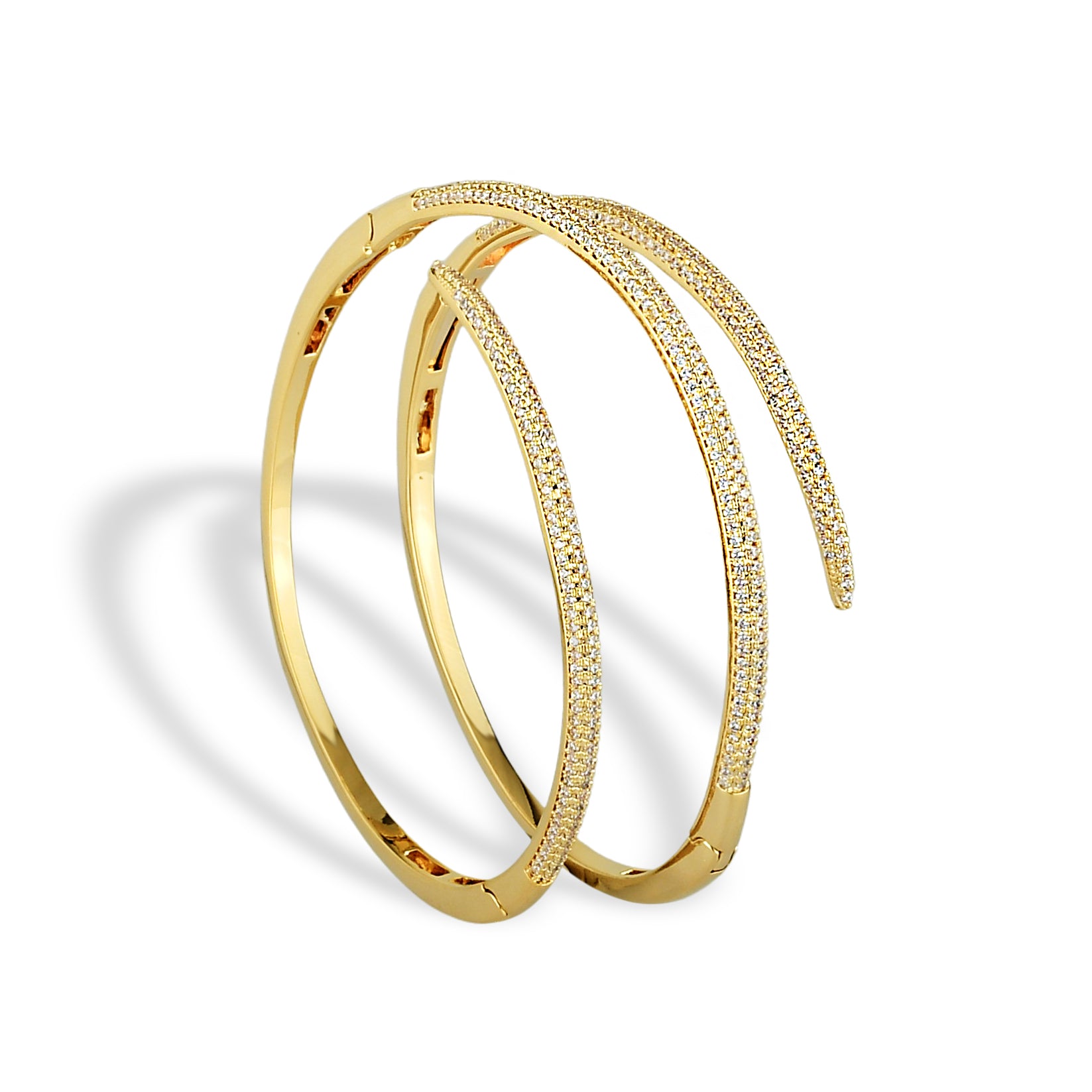 Bracelete Feminino Premium Serpente Cravejado com Zircônias Banhado em Ouro 18K