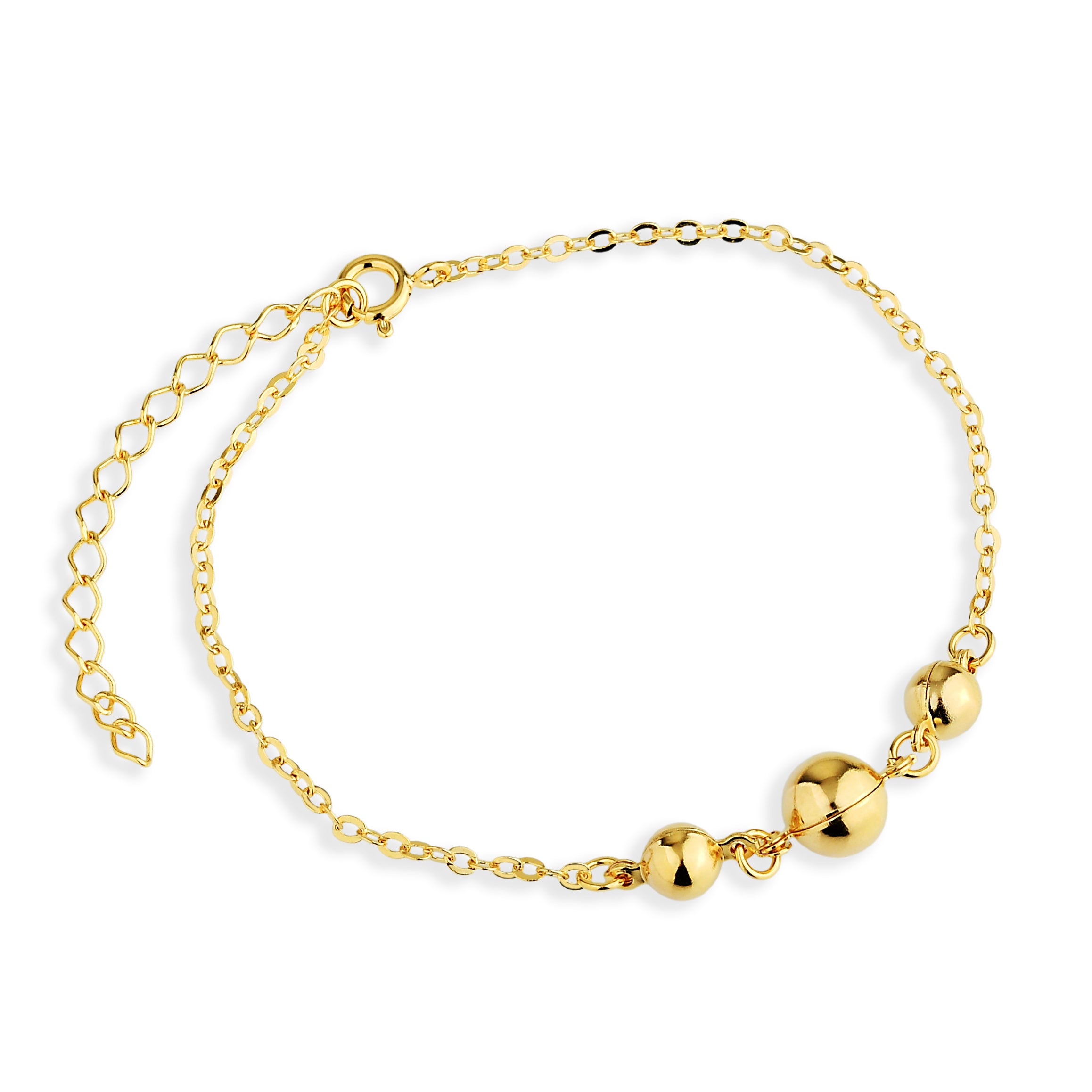 Pulseira Feminina Bolas Banhado em Ouro 18K
