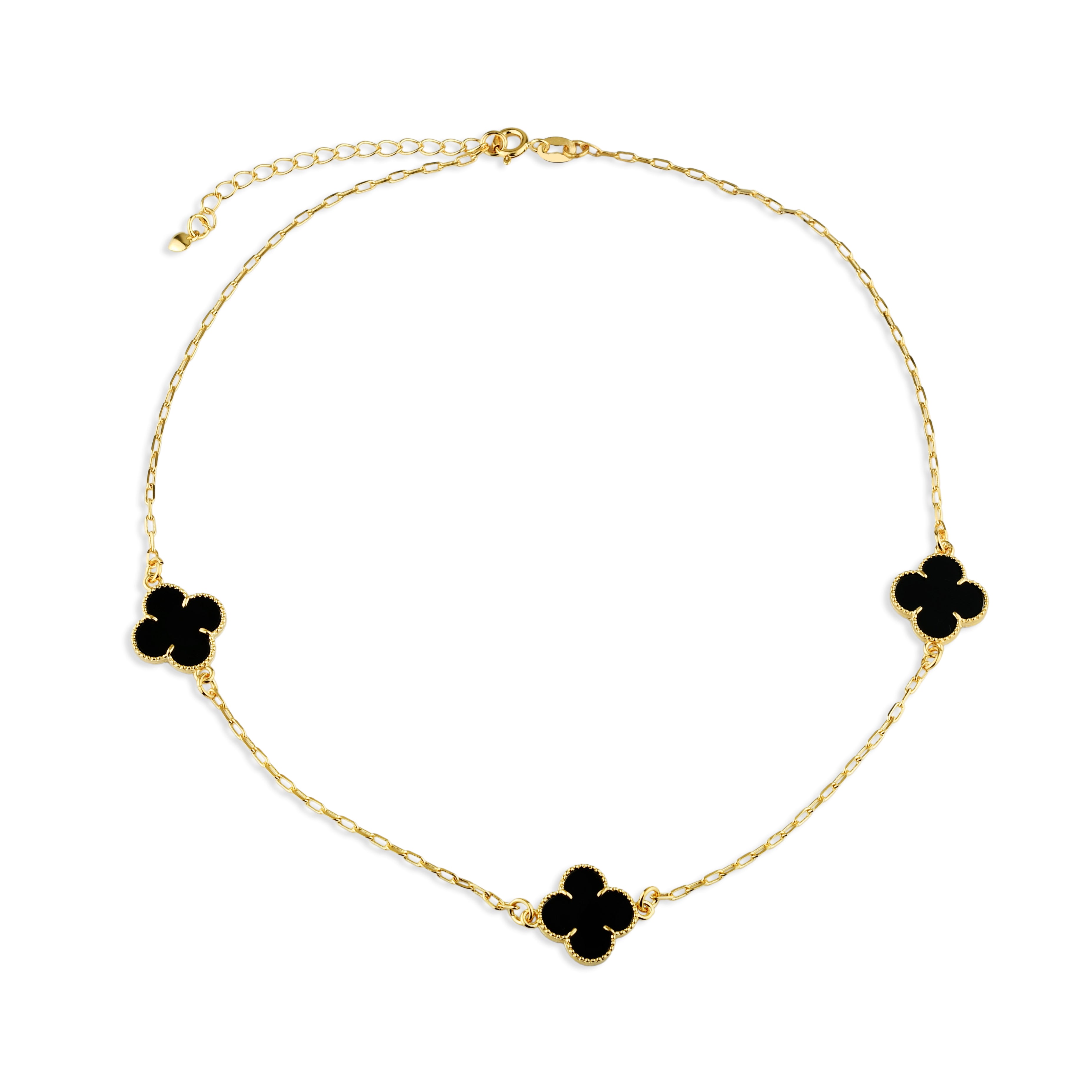 Colar Feminino Trevos Banhado em Ouro 18K