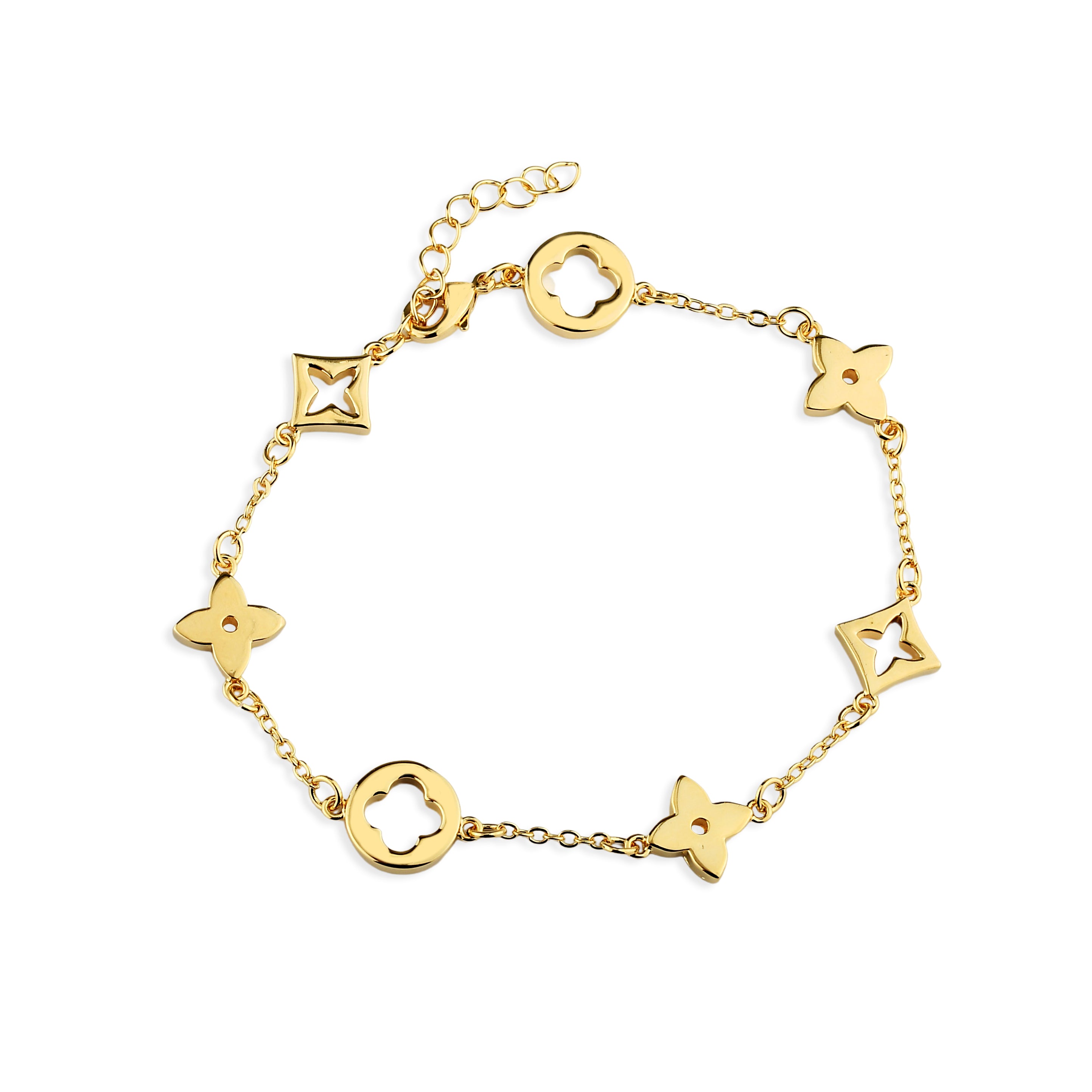 Pulseira Feminina Charmes Banhado em Ouro 18K