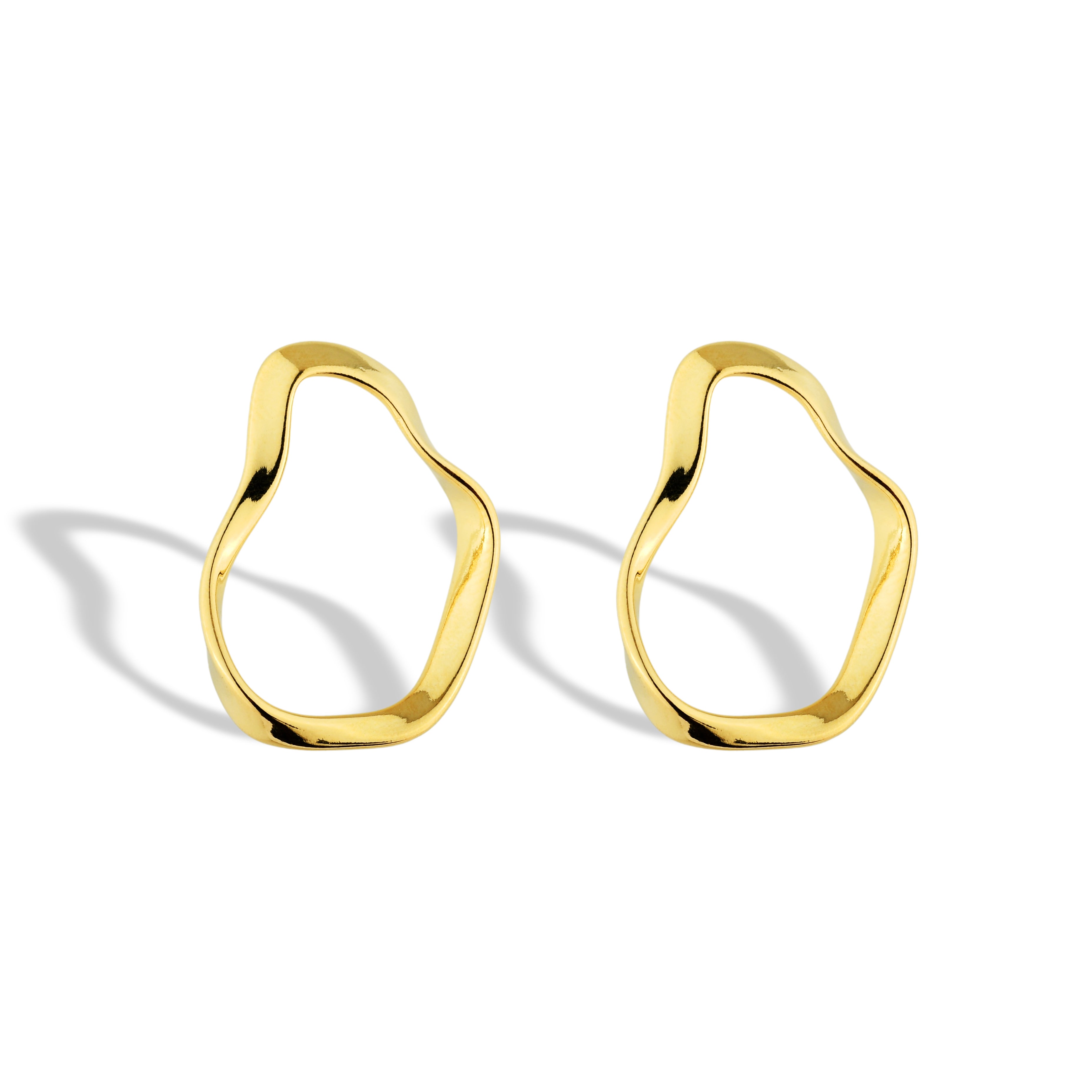 Brinco Feminino Orgânico Banhado em Ouro 18K