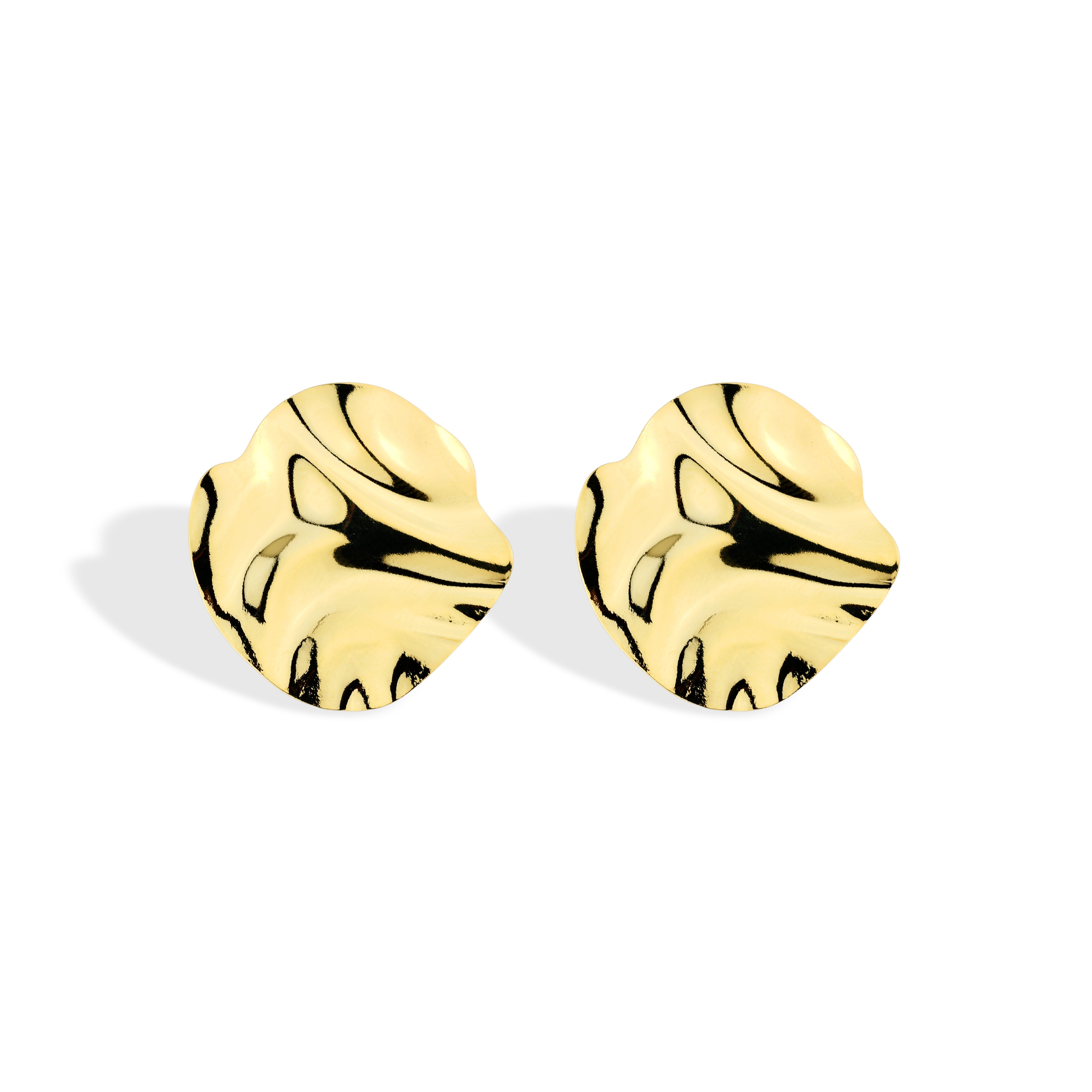 Brinco Feminino Redondo Orgânico Banhado em Ouro 18K