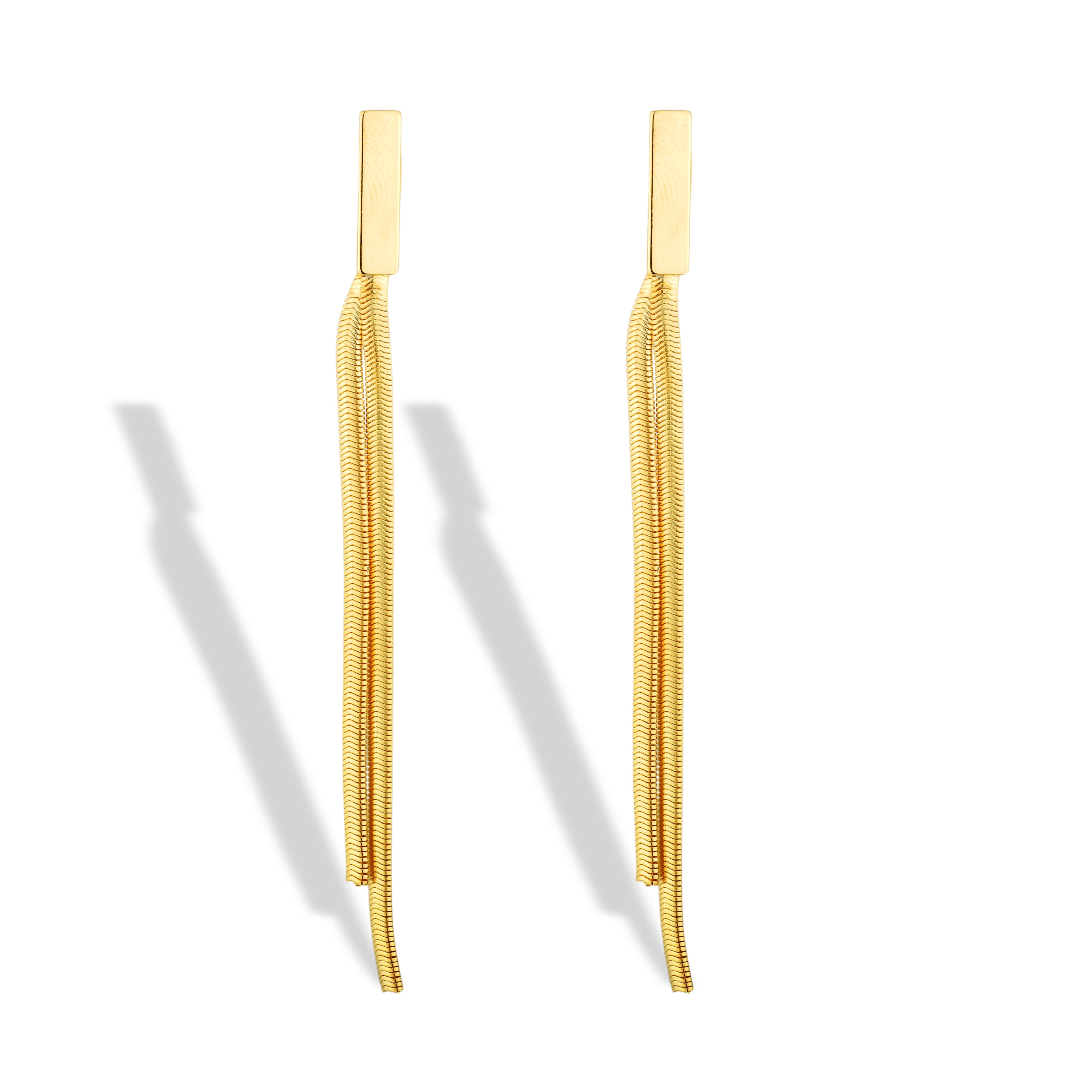 Brinco Feminino Malha Snake Banhado em Ouro 18K