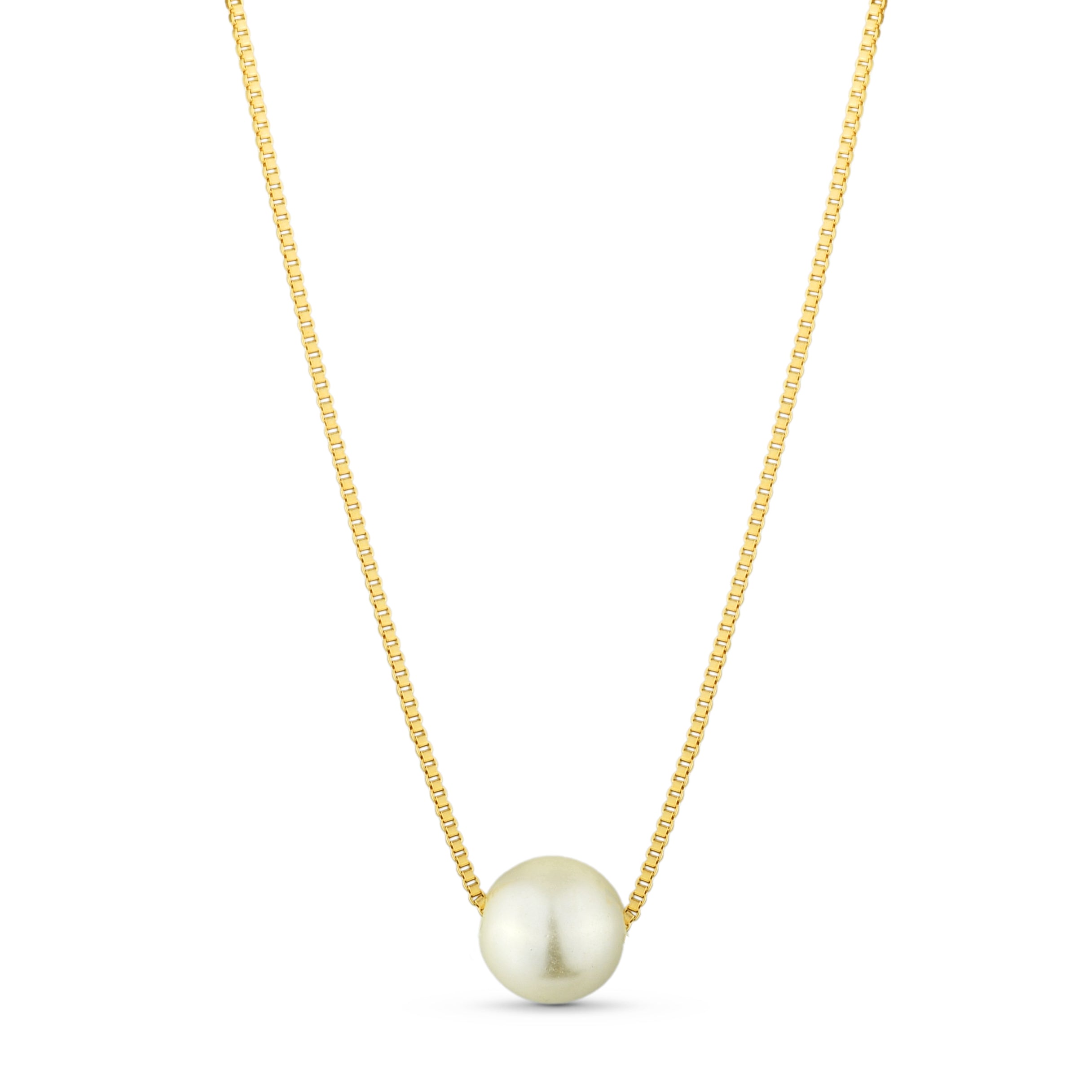 Colar Feminino Bola Perolada Banhado em Ouro 18K