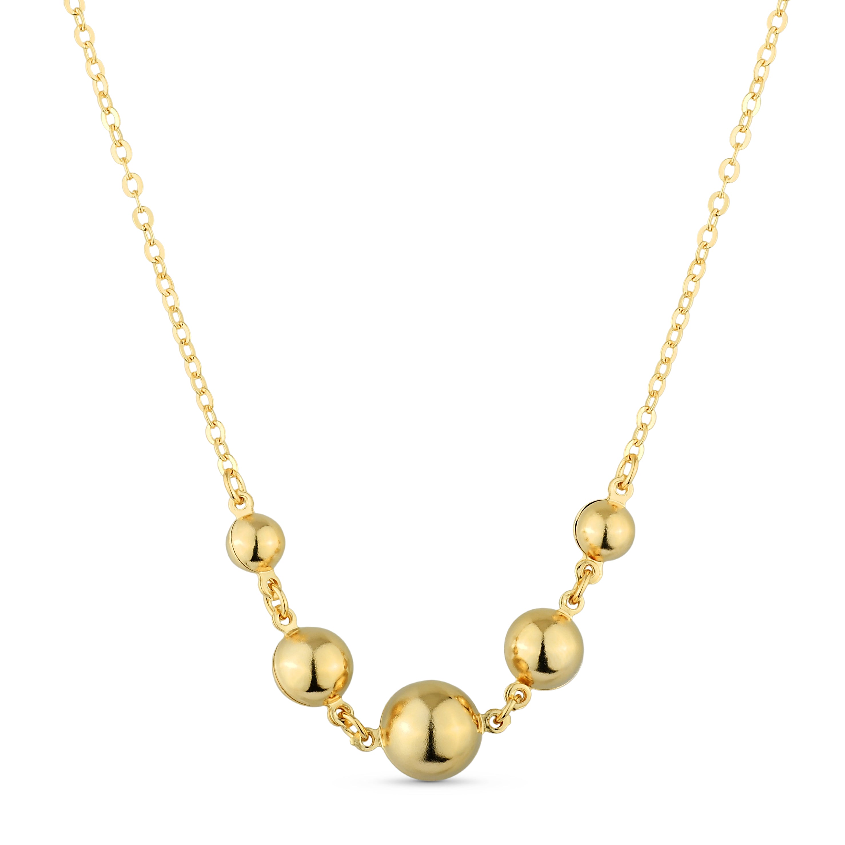 Colar Feminino Bolas Banhado em Ouro 18K