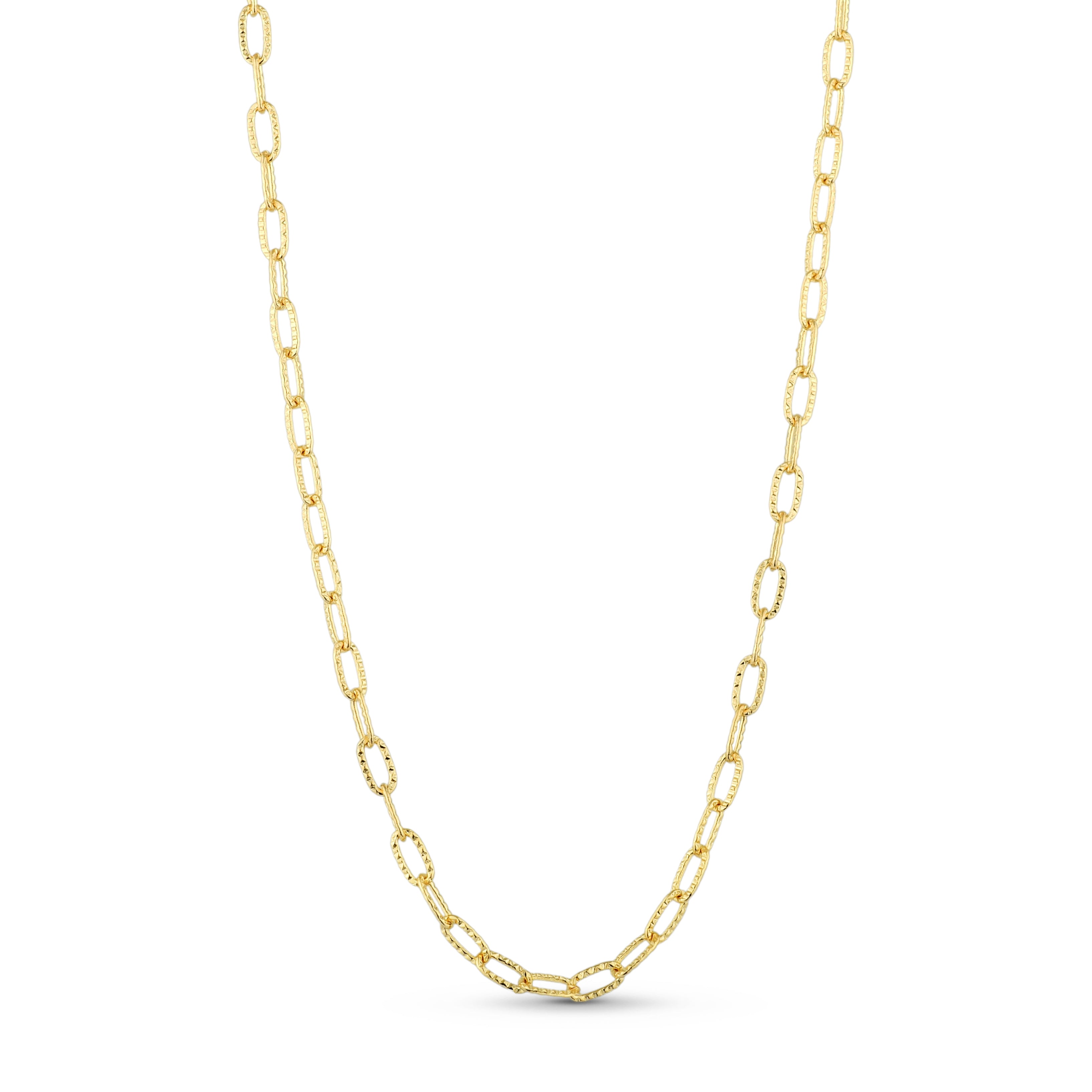 Corrente Elos Detalhados Banhado em Ouro 18K